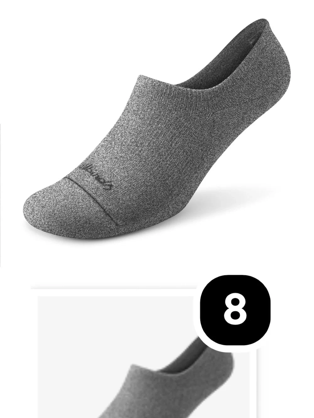 Allbirds Anytime No Show Heel Grip Sock Natural Grey Heather M ( LOT OF 8 ) NWT